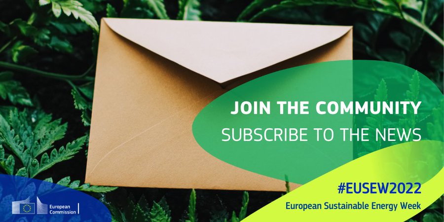 🆕 Join the #EUSEW2022 @euenergyweek Community in order to discuss updates on topics such as #CleanEnergy ⚡️, #Energytransition ♻️, #RenewableEnergy 🌱 & more!

✍️🏻 Subscribe to the #EUSEW #newsletter 📩 here 👉🏻 eusew.eu/stay-touch #EUGreenDeal #RePowerEU #sustainability #AI