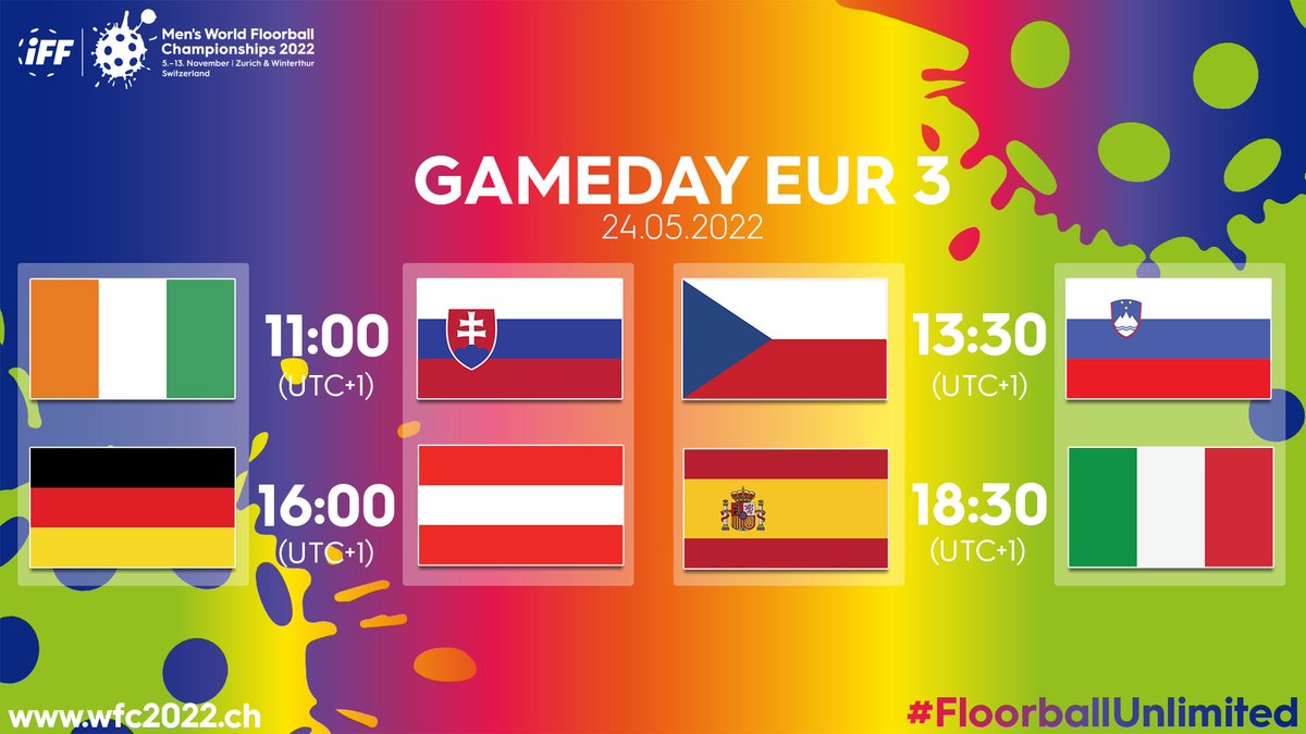 iffwfc's tweet photo. It's on 🤩 The first WFC qualifying tournament is about to start. Here are the games of the day. You can watch all games live on youtube 👉https://t.co/7cKvQQ83yw
#WFCQ #WFC2022 #Floorball #FloorballUnlimited https://t.co/IsfG806iir