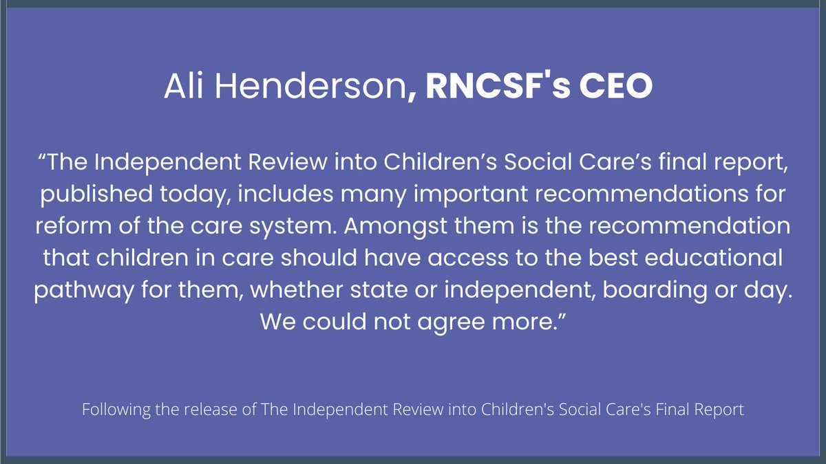 Today we welcome <a href="/reviewcsc/">The independent review of children's social care</a>, recommendations to expand access for many more children in and on the edge of care to a boarding or independent education. Read more about how we are expanding educational pathways for vulnerable children here:royalspringboard.org.uk/our-events