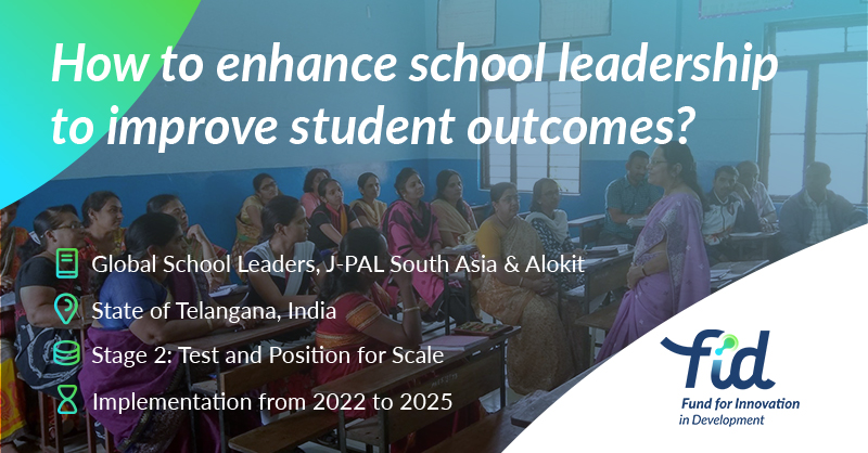 New project supported by the FID 🙌 an innovative training program for school leaders in the state of Telangana in #India to improve school and teaching practices and ↗️ student learning outcomes.

We tell you more ⬇️