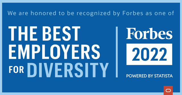 KerryNutley's tweet photo. Excited to work for a company that makes diversity and inclusion a focal point. Learn more about what earned @Oracle a spot on @Forbes' Best Employers for Diversity in 2022 list. https://t.co/jQ8ZAhwzBF https://t.co/01rHfB2Lob
