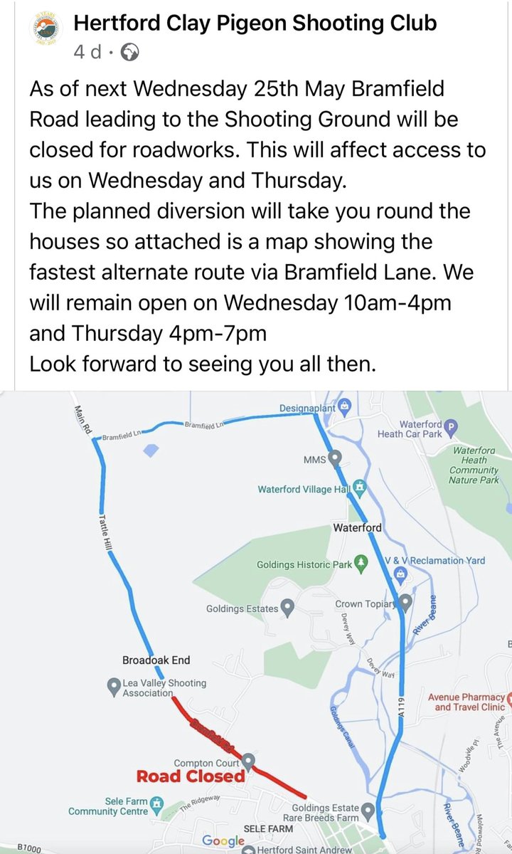 REMINDER! Hertfordshire CPSA Annual General Meeting this Thursday at 7.00pm. Please note the road closure. We look forward to seeing you there.