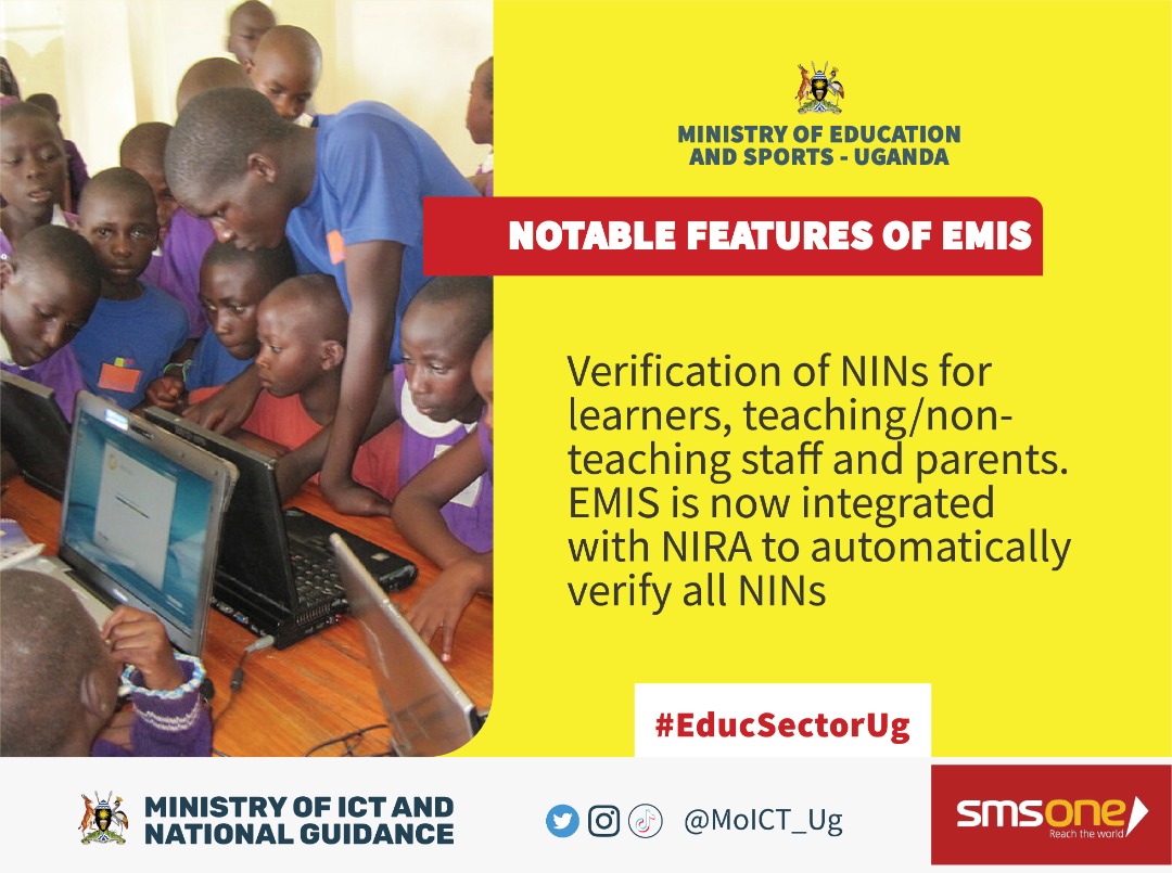 gishaAaron23's tweet photo. The EMIS will improve the @Educ_SportsUg in;
▫️Efficiency.
▫️Information safety.
▫️Reliability.
▫️Versatality, reduced costs etc.
The auto NIN verifications will end fake IDs and the information collected to maintain high levels of accuracy.@azawedde @MorikuJoyce #EducSectorUg https://t.co/SW6Ej6D9Nj