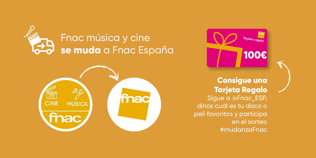 Fnac_MusicaCine's tweet photo. 🎵  SORTEO 🎵 
Movemos nuestros discos y pelis a @Fnac_ESP y puedes ganar una tarjeta regalo de 100€. ¿A que suena bien?

✅ Sigue a @Fnac_ESP
✅ Haz RT
✅ Comenta con tu disco o peli favorita con #mudanzaFnac
 
¡Anunciamos ganador el 2 de junio!
BBLL en https://t.co/fBJsYkRelT https://t.co/9OobK54hdu