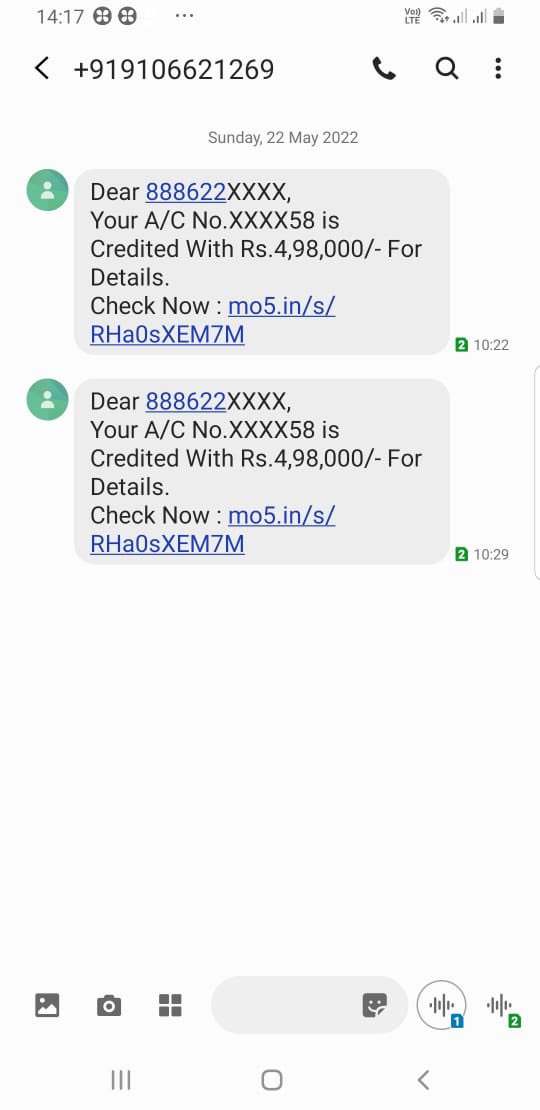 KondaMurthy's tweet photo. @CyberCrimeRck @TelanganaDGP respected sir I’m receiving online fraud Msg’s from unknown numbers kindly take action against them https://t.co/fVy53GJ9gu
