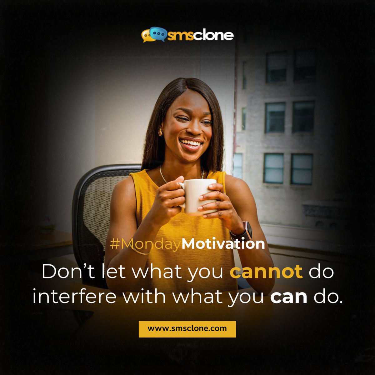 SMSclone's tweet photo. Focus on what you CAN do, and do it well!

#SMSclone #sms #smsmarketing #bulksms #smscampaign #bulksmsservice #bulksmsprovider #bulksmscompany #MondayMotivation https://t.co/ur1KgN5jzl