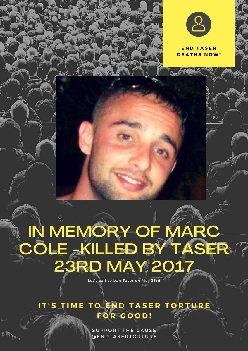 EndTaserTorture's tweet photo. We remember our dear brother #MarcCole today and in his name we call to END the disproportionate use of Taser Torture against those in mental health distress and marginalised communities. @endtasertorture #Tasers #Police #UKPolice #BLM #CustodyDeaths https://t.co/Ttw2m8GwIE