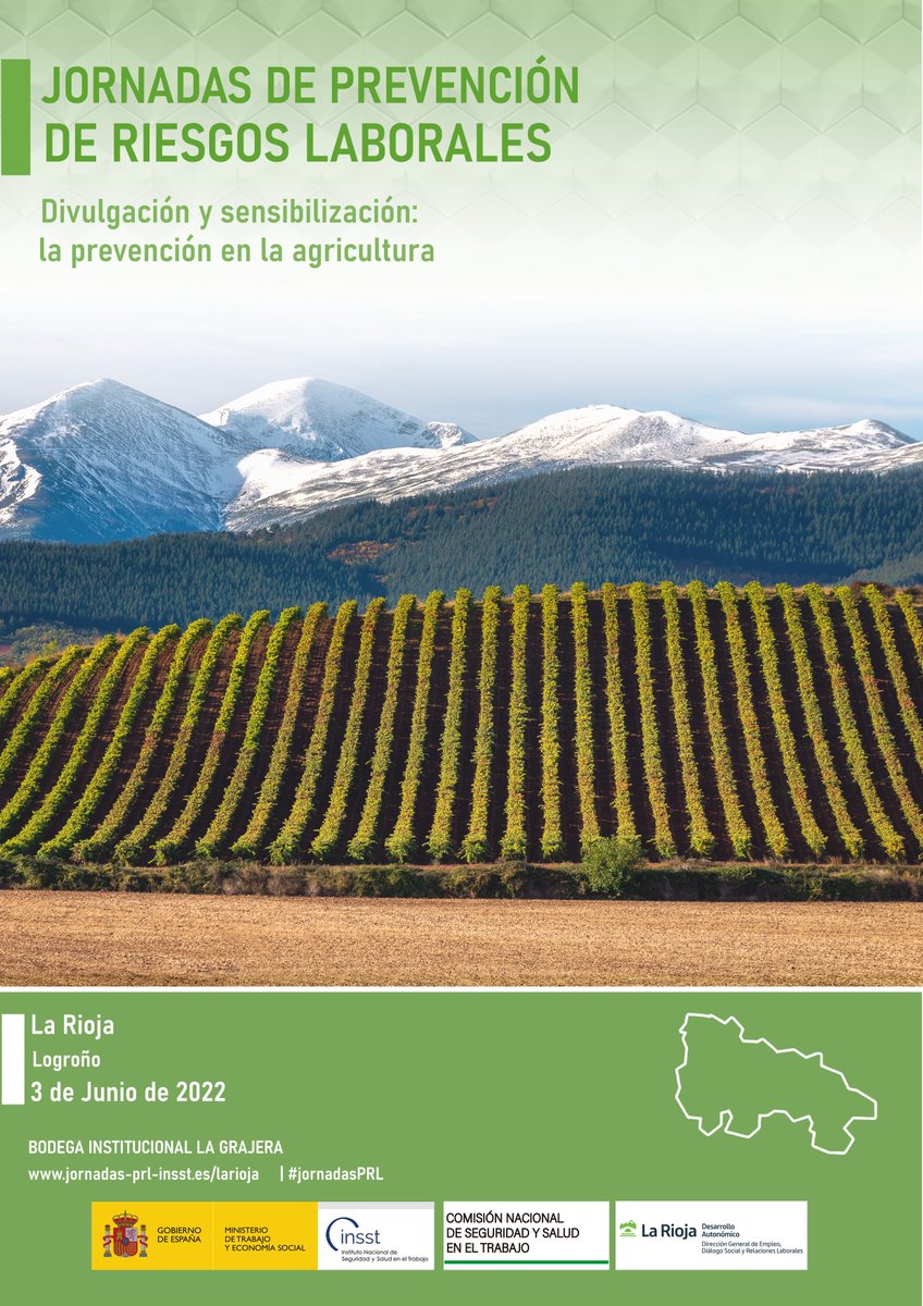 JornadasPreven's tweet photo. 👏​ La prevención en la agricultura será el tema de jornada de PRL dentro de la prorrogada EESST: 2015-2020 el próximo 3 de junio en Logroño #LaRioja 

🥳​¡No te lo pierdas https://t.co/CbeVDrppgK! https://t.co/PBdH9QmyW6