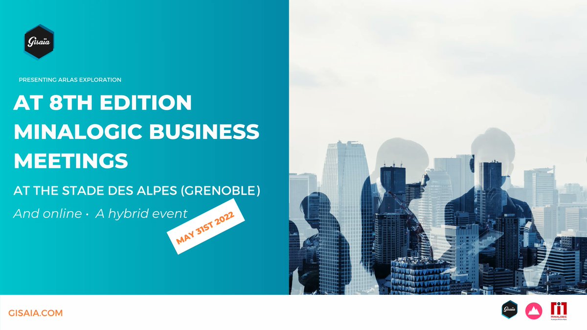 Join us on May 31st, 2022 for the 8th edition of @Minalogic Business Meetings. 
<a href="/Gisaia/">Guillermo Isaia</a> will be among 400 other digital technology companies,  networking and benchmarking. 
We will showcase our solutions for geospatial intelligence.
<a href="/Laurent/">Laurent</a> <a href="/Syvain/">pierre sylvain</a> <a href="/Dolphine/">Gorettiakinyi</a> @DavidGalRegniez