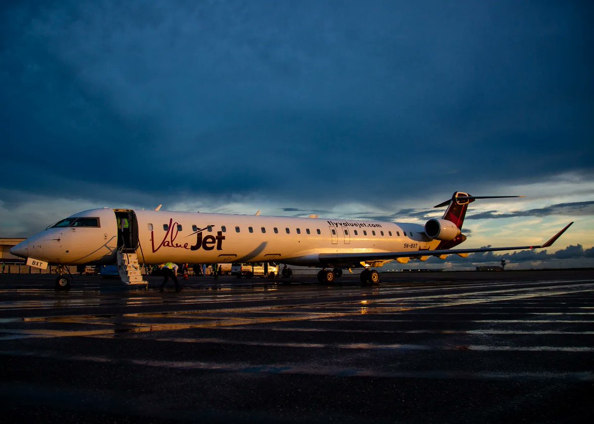 flyvaluejet's tweet photo. ValueJet Receives First Two Aircraft, Prepares for Demo Flight.
Finally!!! We have received our first two purchased aircraft and now preparing for the mandatory demo flights towards receiving AOC. ✈️✈️✈️
#flyvaluejet #avgeek #flyforvalue #crj900 #sheishome https://t.co/b7O9FuP5BF