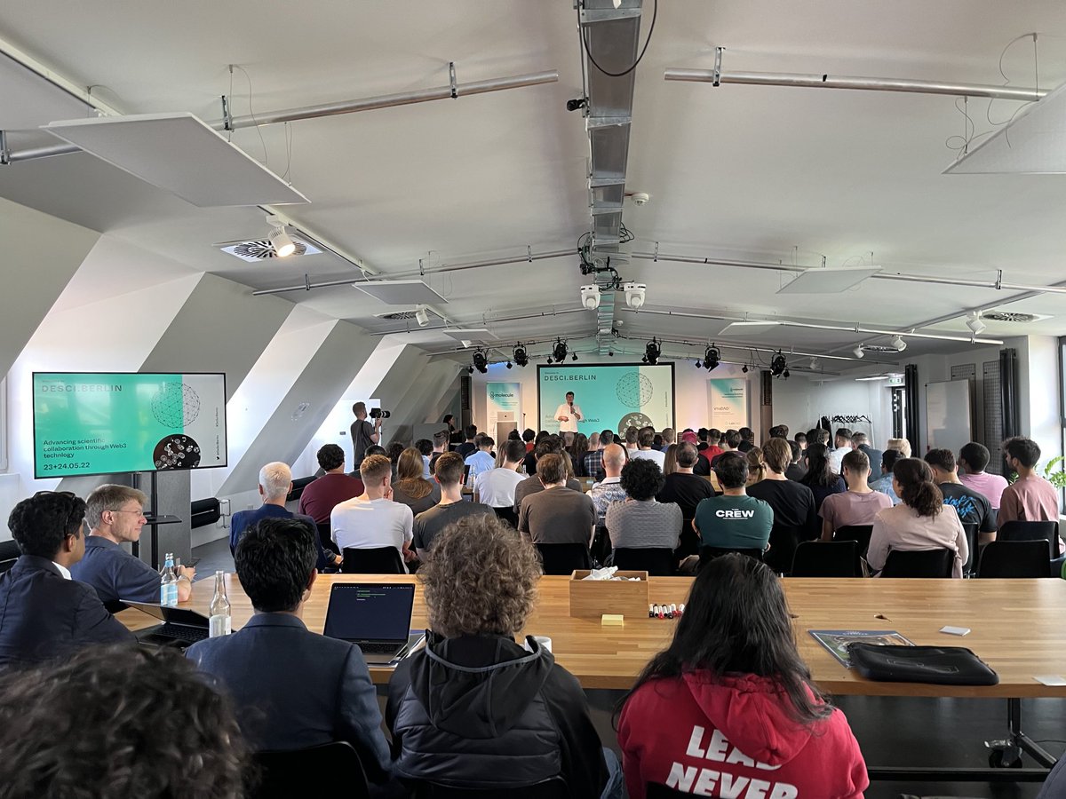 theobtl's tweet image. Pumped for two packed days of ⁦@DeSciBerlin⁩! 

So many great minds on one room, so good to see you all IRL for once.

#DeSci #BlockchainForScience