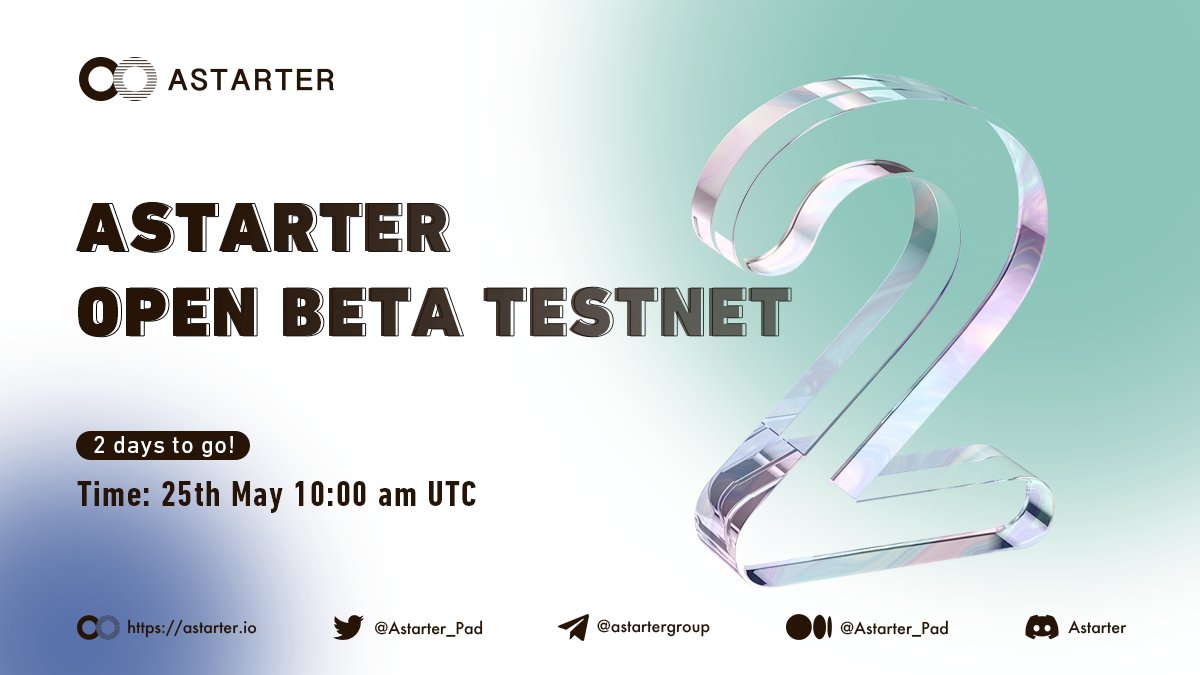 AstarterDefiHub's tweet photo. 📢Astarter Open Beta #Launchpad
✨The community has spoken so here we are!

 2⃣ days to #testnet
⤴️Have fun testing the functionalities of Staking/Project Invest/One-click Token Issuance

👇Join the countdown to Open Beta
🔗https://t.co/QOgXOsfYSL

#EMURGO #Cardano #ADA #betatest https://t.co/TPVhNeksUT