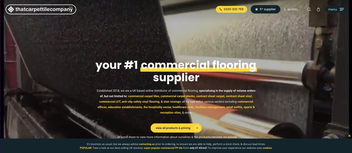 TCTC_UK's tweet photo. As we approach 4 years of trading, we've decided to give our website a bit of a facelift; still offering a wide selection of commercial flooring solutions inc carpet tiles, safety vinyl, &amp; more.. all from your favourite brands at competitive online prices: https://t.co/Y5BEGWGedI https://t.co/J1eTIZRFVY