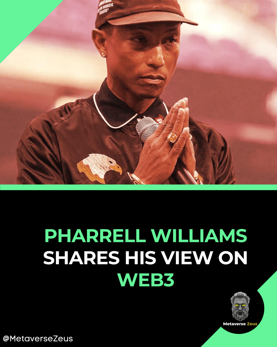 MetaverseZeus's tweet photo. Pharrell Williams is a musician, producer. He thinks that a revolution is coming that will change the music business and key is web3 and blockchain.
#pharrellwilliams #pharrellwilliamshappy #web3 #web3foundation #veecon #veecon2022
https://t.co/HYj6TwjMs4 https://t.co/6DMYQId5Uf