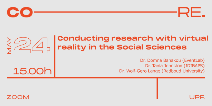 comunicacioUPF's tweet photo. No us perdeu la propera #CORETalk "Conducting #research with #VirtualReality in the #SocialSciences".
🗓️ 24/05/22
🕒 15.00 h
💻 En línia
📝 Inscripció👉 https://t.co/tLnBcJiyps
#UPFCommResearch #UPFCORE
@LauraAymerich @tedescomb @cscolari https://t.co/2yrTuI9Zdb