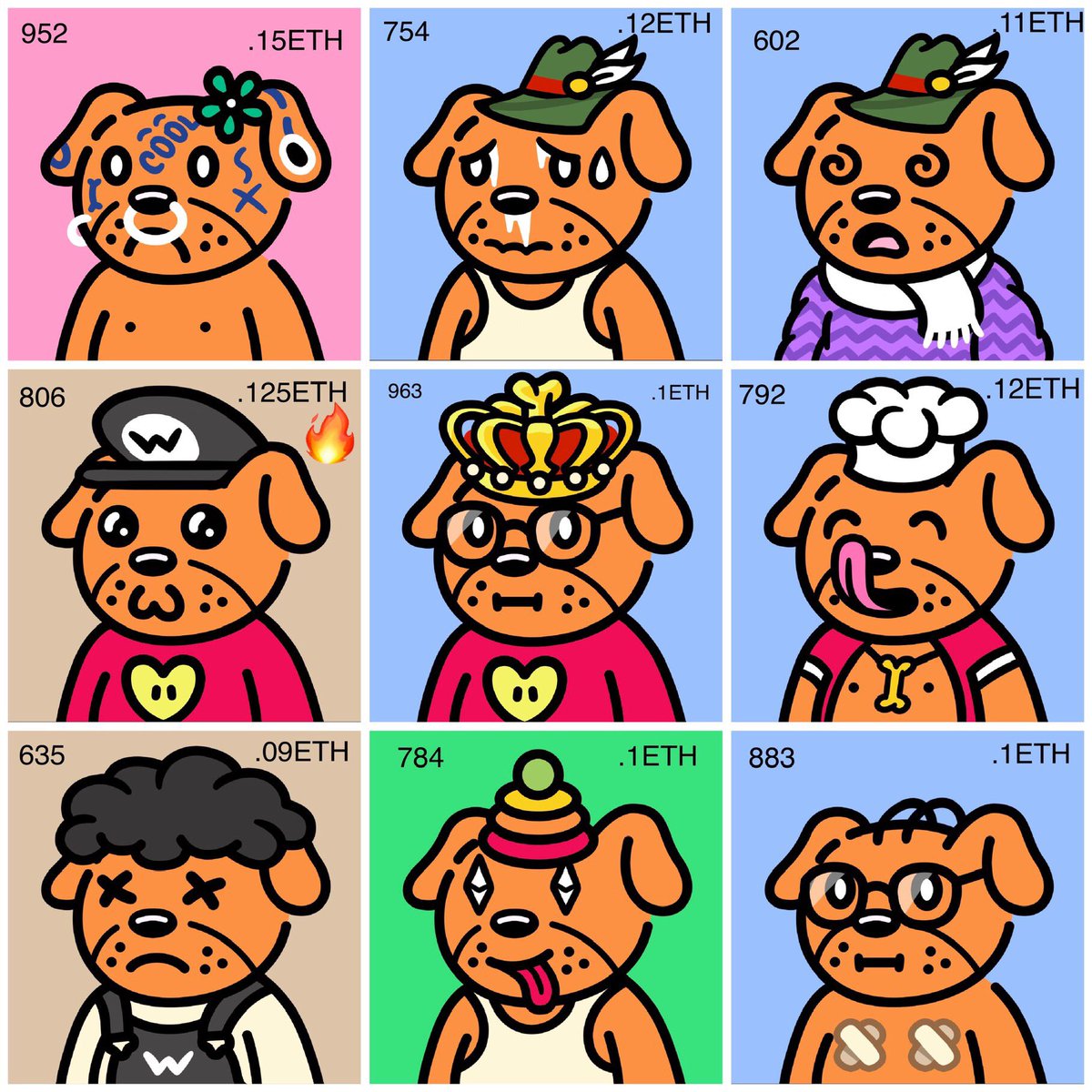 Another round of Nels’ Best Bone Buys. All these <a href="/Cool_Dogs_/">Jody keef.Eth</a> are listed on opensea for .15 or less and have a stack of $Bones sitting there unclaimed. Amount is shown in top left of pic. Use $Bones to buy entries into giveaways, WL Spots and much more to come #CoolDogs #Awwooo