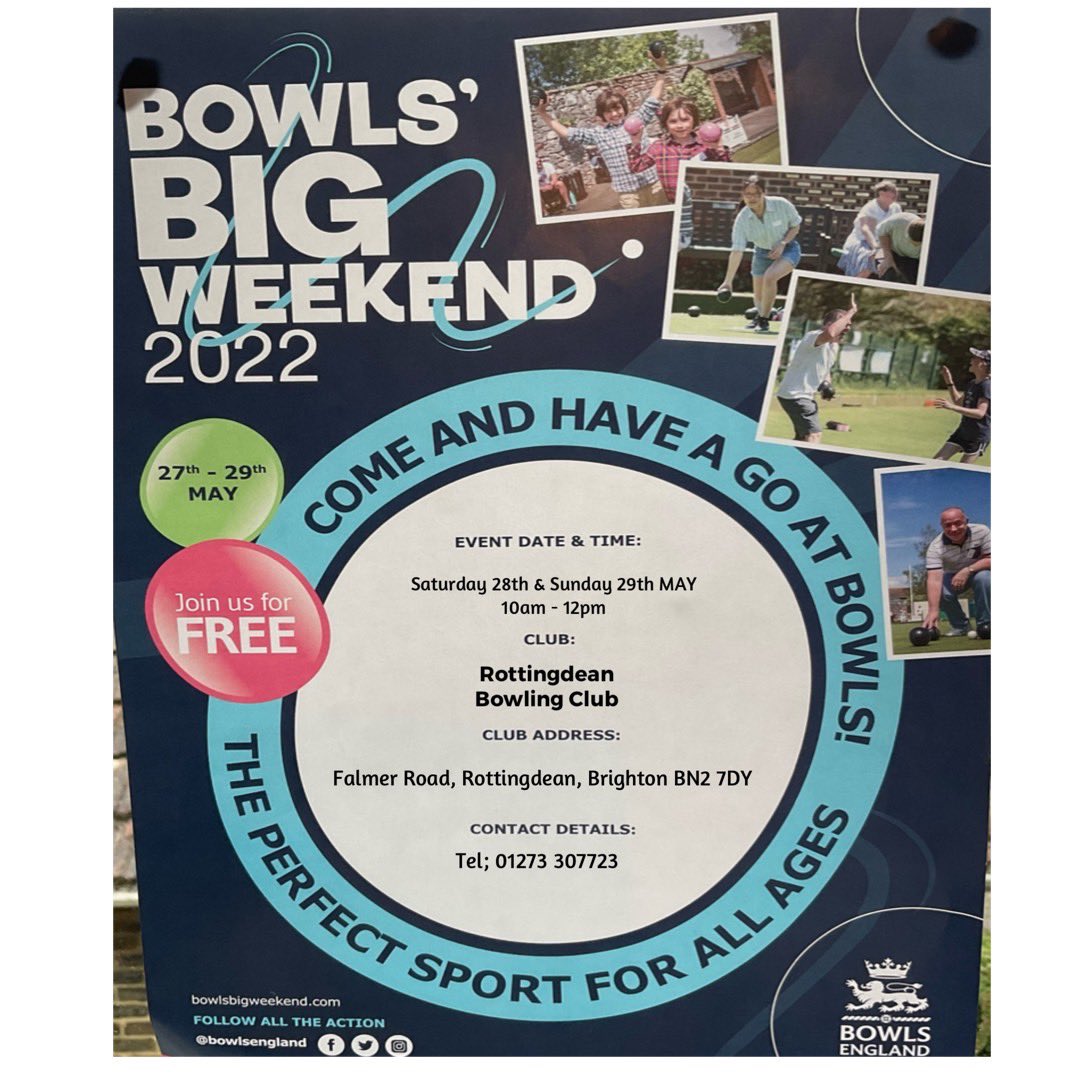 #lawnbowls #rottingdeanCC <a href="/BowlsEngland/">Bowls England</a> @StMargaretsR  <a href="/RottingdeanFC/">ROTTINGDEAN VILLAGE FC</a>