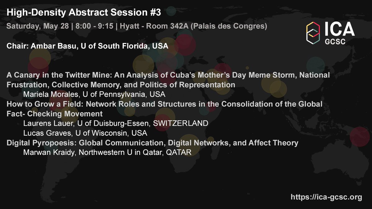 ICA Global Communication and Social Change (GCSC) (@gcsc2020) on Twitter photo Start the day early in Room342 of #PalaisdesCongres with a session on misinformation, media literacy, memes, fact-checking & more. Featuring work by <a href="/emmy_manou/">Emmanuel Munyarukumbuzi</a> <a href="/k8mirandilla/">Kate Mirandilla Delmo</a> <a href="/MKraidy/">Marwan M. Kraidy @mkraidy.bsky.social</a> <a href="/_CKearney/">Christine Kearney</a>
<a href="/msobelcohen/">Meghan Sobel Cohen</a> <a href="/kmcintyre3/">Karen McIntyre</a> <a href="/gravesmatter/">Lucas Graves</a> and otrhers 2/7 Start the day early in Room342 of #PalaisdesCongres with a session on misinformation, media literacy, memes, fact-checking & more. Featuring work by <a href="/emmy_manou/">Emmanuel Munyarukumbuzi</a> <a href="/k8mirandilla/">Kate Mirandilla Delmo</a> <a href="/MKraidy/">Marwan M. Kraidy @mkraidy.bsky.social</a> <a href="/_CKearney/">Christine Kearney</a>
<a href="/msobelcohen/">Meghan Sobel Cohen</a> <a href="/kmcintyre3/">Karen McIntyre</a> <a href="/gravesmatter/">Lucas Graves</a> and otrhers 2/7