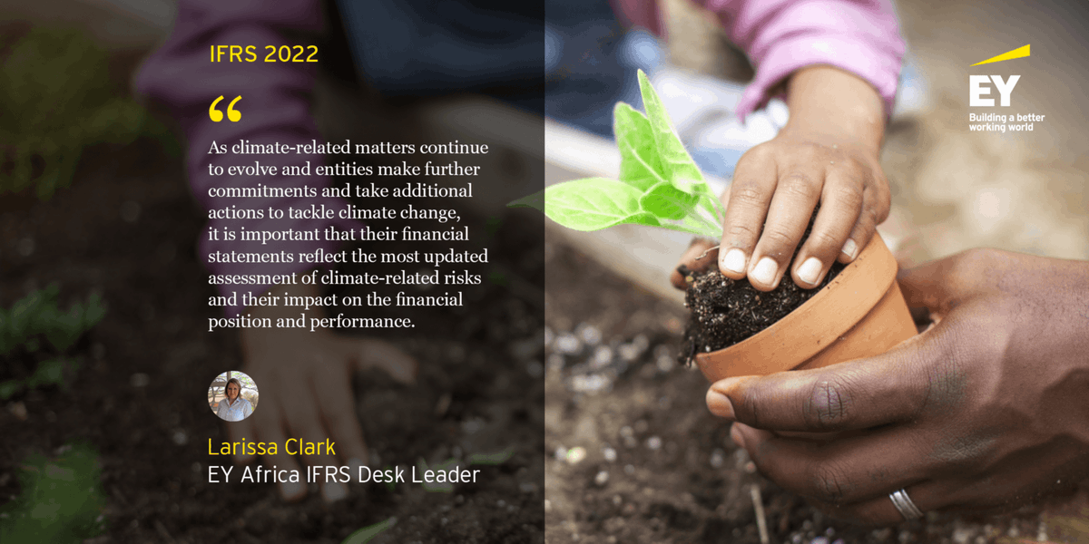 EY_Africa's tweet photo. Join us at our upcoming Financial Reporting Update, where will highlight an update on the changing global sustainability reporting landscape, and the recent international developments. 26 May 2022
3pm – 4pm (CAT)
Register | #FRU #IFRS #EYReporting
https://t.co/cH3S5pj64B https://t.co/MkzFGqzhtk