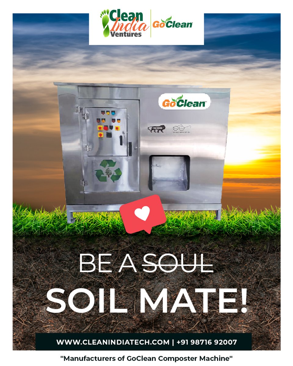 cleanindiatech's tweet photo. Soil helps sustain life on earth!

When you enrich your soil with organic matter, such as compost, you are basically contributing to a healthy environment.

GoClean Organic Waste Composters helps replenish the essential nutrients back in the soil by composting your organic matter https://t.co/A34wBVvJkn