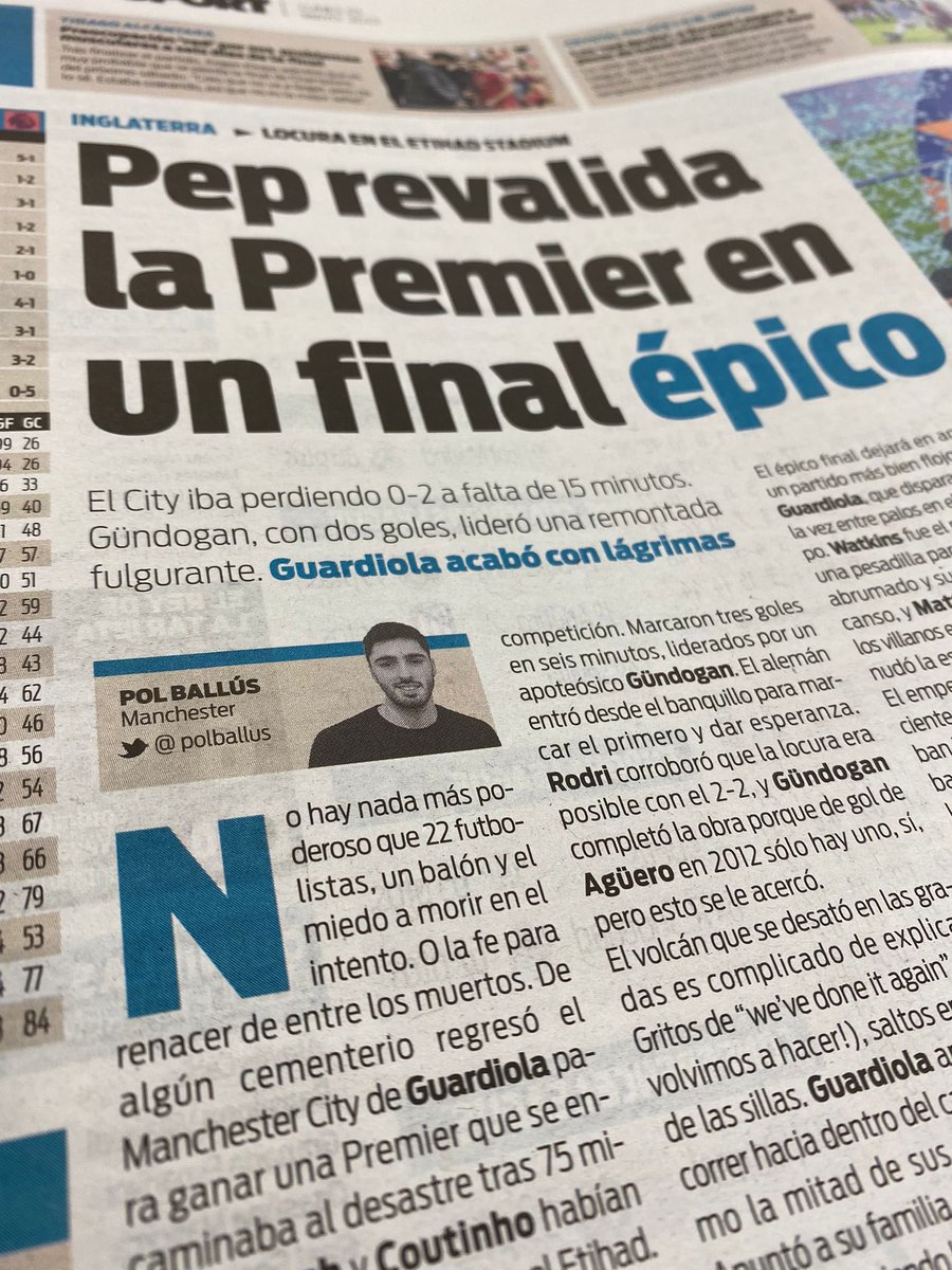 Sis anys després, ahir va ser el meu últim dia a l’<a href="/sport/">Diario SPORT</a>. Se m’acudeixen pocs finals millors per tancar una etapa. Molt agraït a tothom que m’ha ajudat en algún moment a escriure-hi i a viure tot el que he viscut.