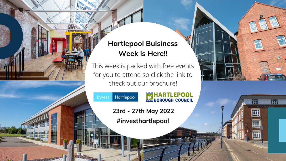 InvestHpool's tweet photo. 📢 #HartlepoolBusinessWeek is officially here!
There's still time to sign up to most of our free Business Week events, so click the link below to check out our full timetable!
https://t.co/m4A6I32Qy0
#investhartlepool https://t.co/BOX9AkE3DY