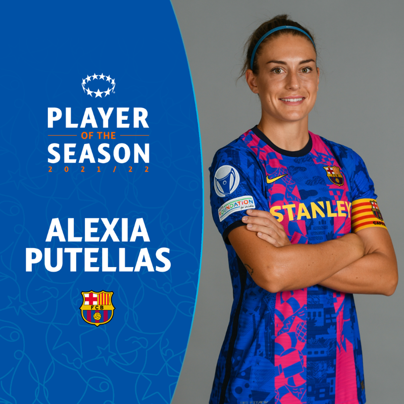 UWCL's tweet photo. 🔝💫 The 2021/22 #UWCL 𝐏𝐥𝐚𝐲𝐞𝐫 𝐨𝐟 𝐭𝐡𝐞 𝐒𝐞𝐚𝐬𝐨𝐧, chosen by UEFA's Technical Observer panel is...

🇪🇸 @alexiaputellas 👏

#UWCLfinal | @FCBfemeni