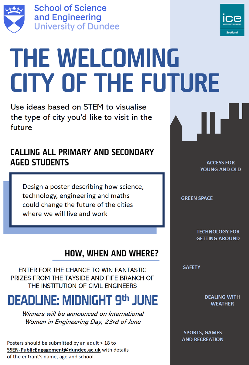 STEMDundee's tweet photo. What future City would you like to see? An exciting Competition from Dundee University @UoD_Structures @DundeeLearning #STEMdundee https://t.co/qkio37BeQO