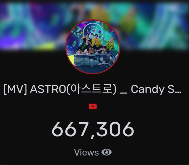 ASTRO_YTstrm's tweet photo. [📈] 220523 6:45 PM KST
#CandySugarPop M/V

Fantagio:
33,918,763 views (🔺2,298)
🔗https://t.co/SHZ8o2bzjB

1theK:
667,306 views (🔺483)
🔗https://t.co/ZtVCA0rvPg

#Drive_to_the_Starry_Road
#ASTRO #아스트로 https://t.co/ITWmcI9Q7Y