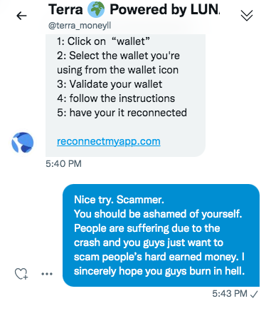 shawncss's tweet photo. @terra_money @terra_money Seriously you guys should let LUNA holders know exactly what to do with their coins holding in other CEX, instead of letting everyone to ask here and then replied by so many damn scammers! https://t.co/Vui3iNngEj