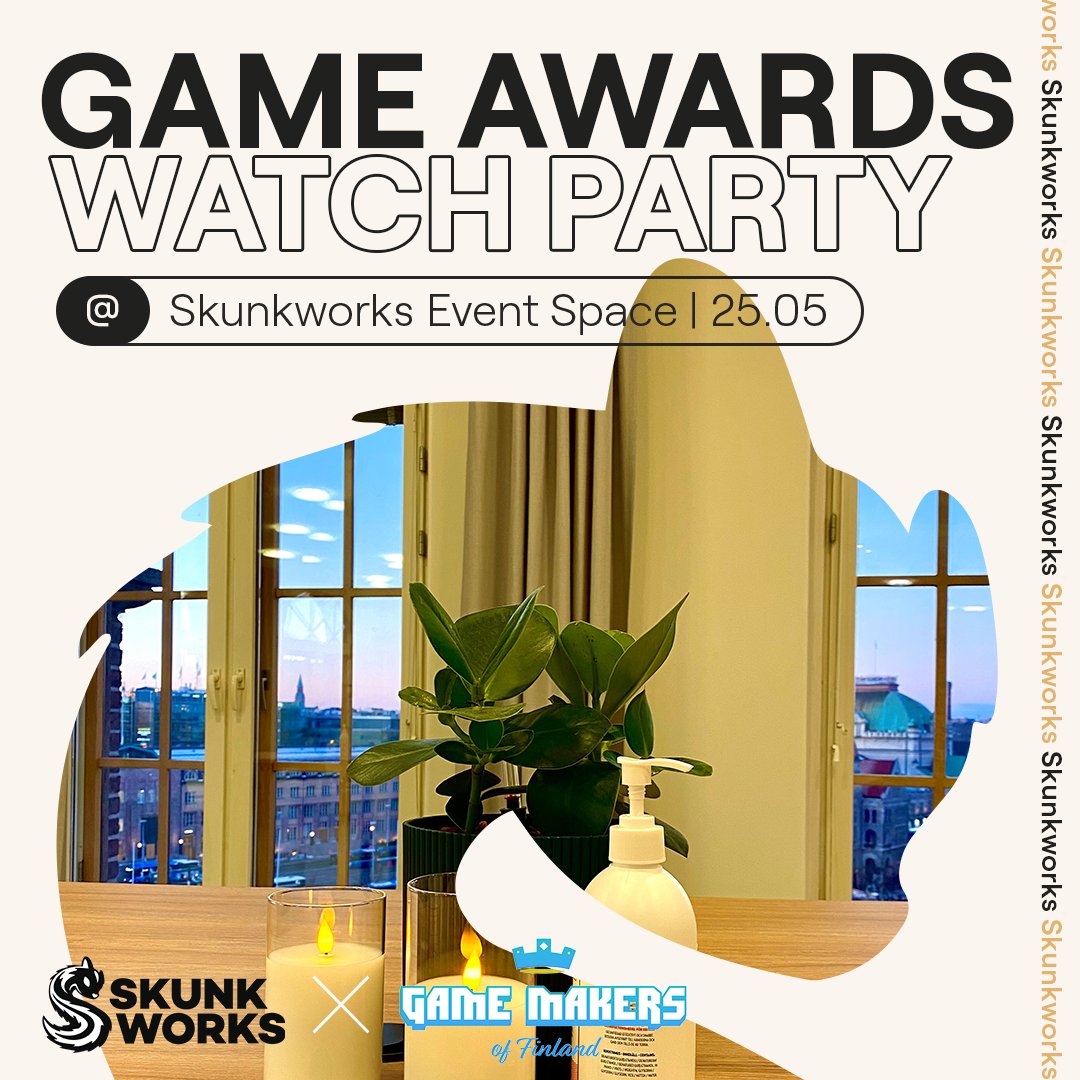 Are you excited for the Finnish Game Awards later this week? 🎮🏆 Celebrate our talented industry at our event space in Helsinki. We’re hosting a remote watch party for the Finnish Game Awards 2022 with <a href="/gamemakersfin/">Game Makers of Finland</a> 

Get more info and sign up here: lyyti.fi/reg/fgagmof22