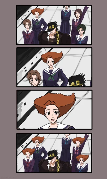 ジョジョ第3部 2話のとりまき女子たち
#jjba #jjbafanart 