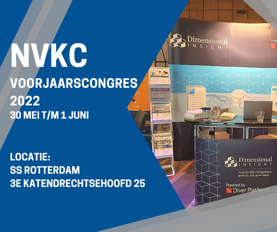 Dimins_NL's tweet image. Van 30 mei tot en met 1 juni 2022 zijn wij te vinden op het voorjaarscongres van de Nederlandse Vereniging voor Klinische Chemie en Laboratoriumgeneeskunde (NVKC) op de SS Rotterdam. Kom langs stand #22 voor een demo van het Diver Platform. 
ow.ly/PCos50JfjCO