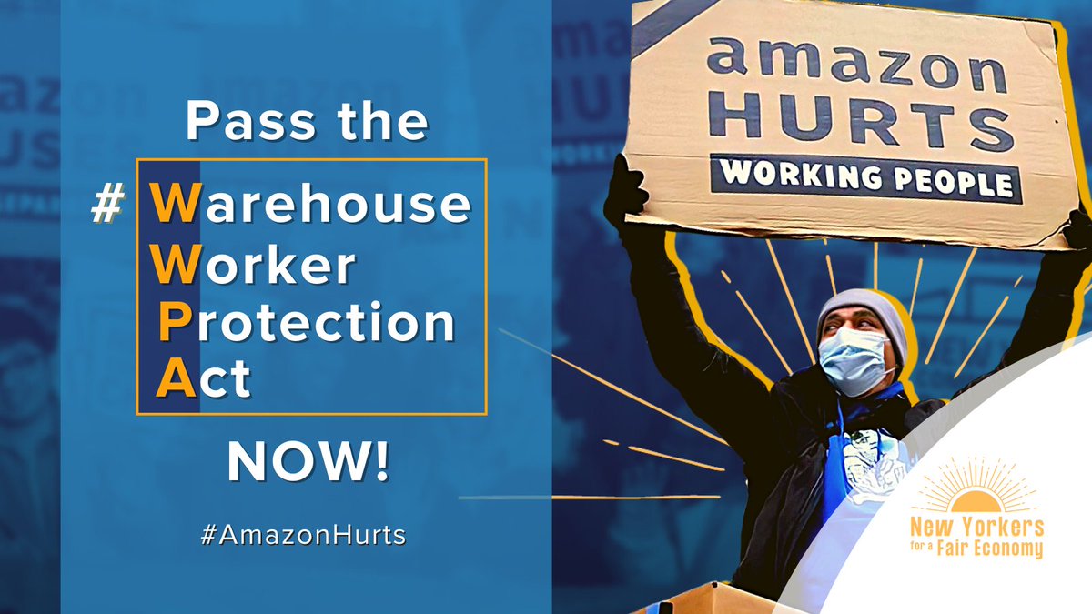 NelpNews's tweet photo. New report on the skyrocketing injury rates at @Amazon facilities in New York State highlights the need for NY legislators to pass Senator @jessicaramos & @JoinJoyner's #WarehouseWorkerProtectionAct NOW! https://t.co/71lCln4Fj6 #AmazonHurts https://t.co/InL18QSt7U