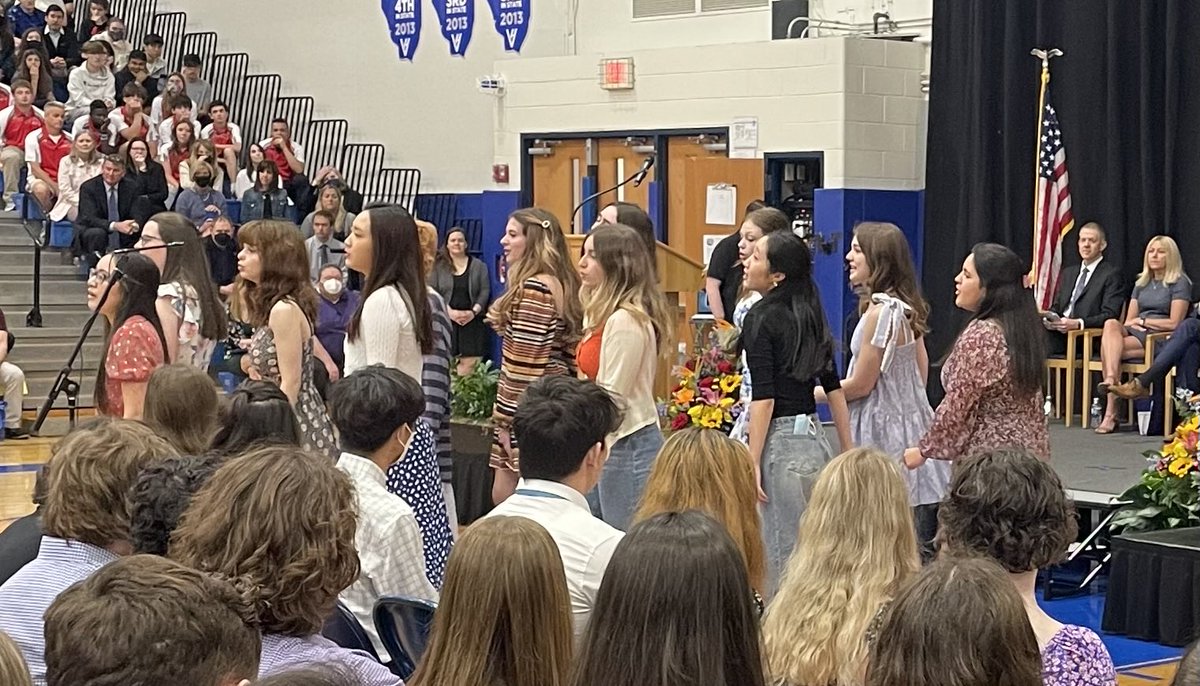 Love Notes group sing ‘Feeling Good’ by Nina Simone to open the VHHS Honors Day Assembly