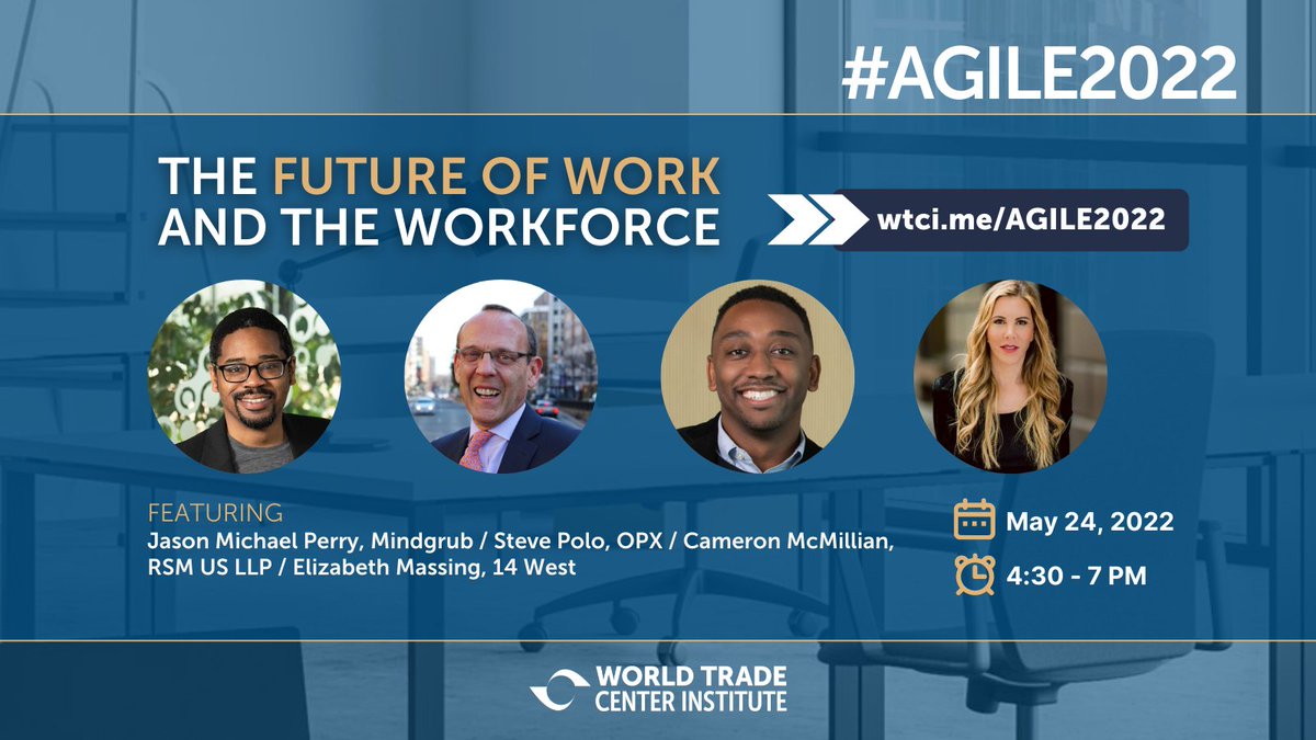 WTCInstitute's tweet photo. Just a few hours left to save a seat for #AGILE2022 Session II!
We're excited to see everyone tomorrow, May 24 for an insightful conversation around the #FutureOfWork and how #BusinessLeaders can stay on top of #workforce trends. ๐ผ
Join us ๐ https://t.co/yGaUyrEC8p https://t.co/v6duSRhWyY