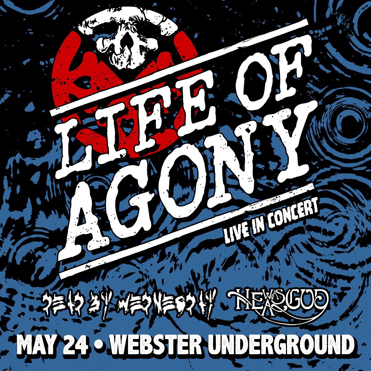 Tomorrow night!! (Tues., May 24th, 2022) I’m playing w/ <a href="/OffiLIFEOFAGONY/">LIFE OF AGONY</a> at @WebsterTheater (Underground) in Hartford, CT. with <a href="/DEADBYWEDNESDAY/">DEAD BY WEDNESDAY</a> &amp; <a href="/HeWasAGodMusic/">He Was A God</a> !!! 🤘 Come out &amp; party with us! 
*Please Re-Tweet💪*