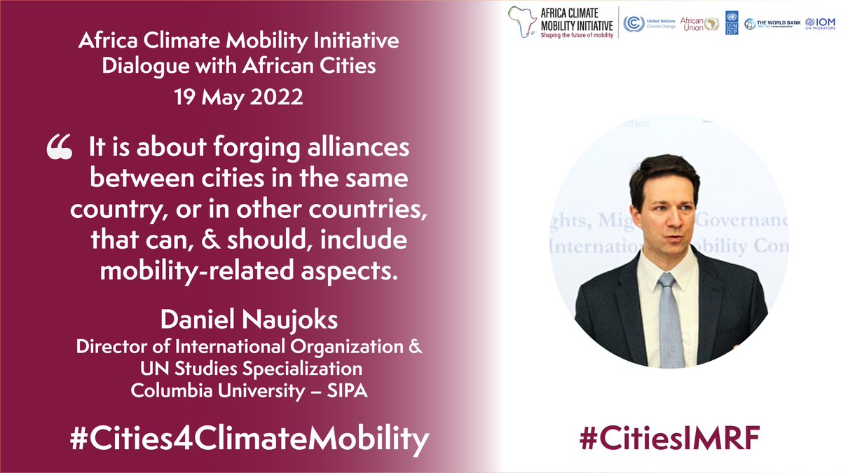 ACMI_Africa's tweet photo. At @ACMI_Africa &amp; @MayorsMigration's #ClimateMobility cities dialogue it was discussed how best to advance cities’ agency &amp; local action on climate mobility. 

Sincere thanks to @UNatColumbia's @danaujoks for your remarks!
 
#Cities4ClimateMobility #CitiesIMRF #ClimateAction https://t.co/Z5uLPB3hWK