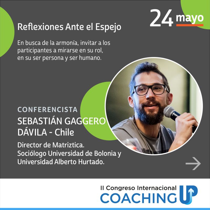 Nuestro Director Sebastián Gaggero será el encargado de hablar sobre “Reflexiones ante el espejo”, 👥

Para la inscripción haz click en el siguiente link: congresocoachingup.cl

 ¡Te esperamos! 😃
#biologiacultural #coaching #aprendizaje #espacioreflexion #serhumano