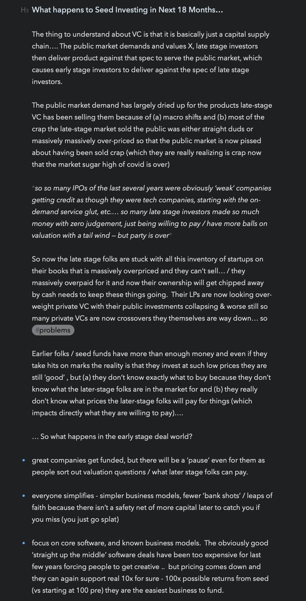 What happens to Seed Investing in Next 18 Months…