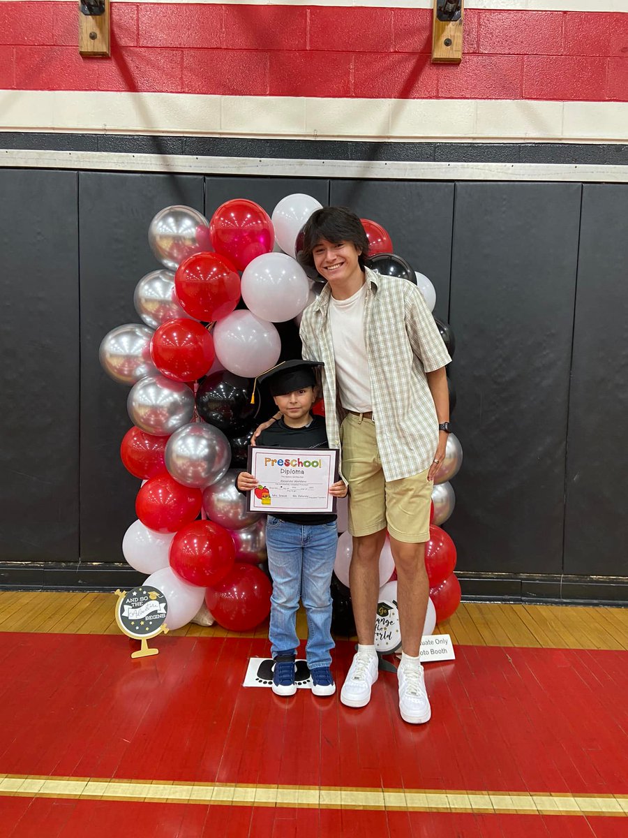 We take capturing precious moments very seriously around here! Here’s Warrior Class of 2022 Valedictorian Miguel Abeldano with his little brother, Alex Abeldano, who graduated from Studebaker Preschool today! ❤️ #mondayvibes #hhcstranscends