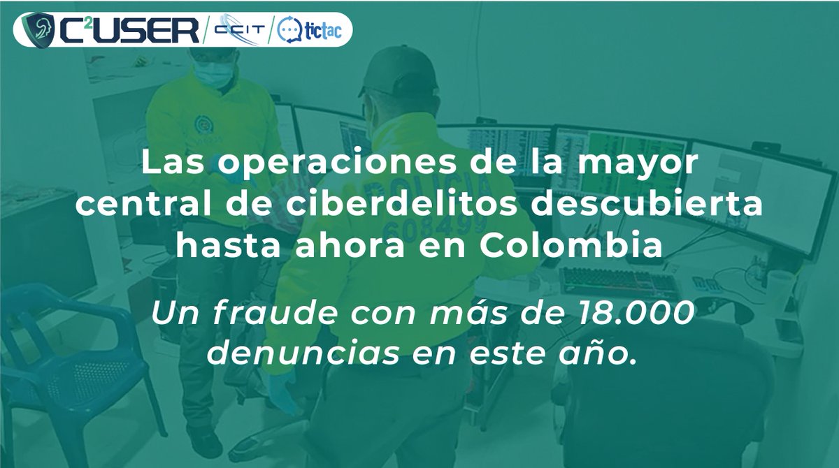 CCIT_'s tweet photo. #SabiasQue 
Fue descubierta la mayor central de #ciberdelitos en #Colombia, estos delincuentes lograron acceder a correos de funcionarios público, ¿cuáles? en el siguiente post les contamos 
Artículo completo aquí: https://t.co/xVnVRKAtuc https://t.co/IQnqTNo4iy