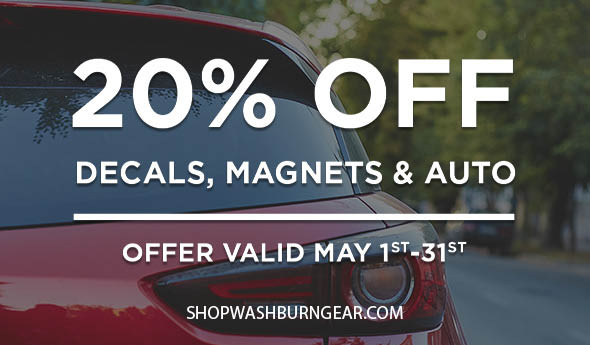 Shop our affiliate site for 20% off Card Decals, Magnets and other items for the car! 
Shopwashburngear.com 
#washburnuniversity #gobods