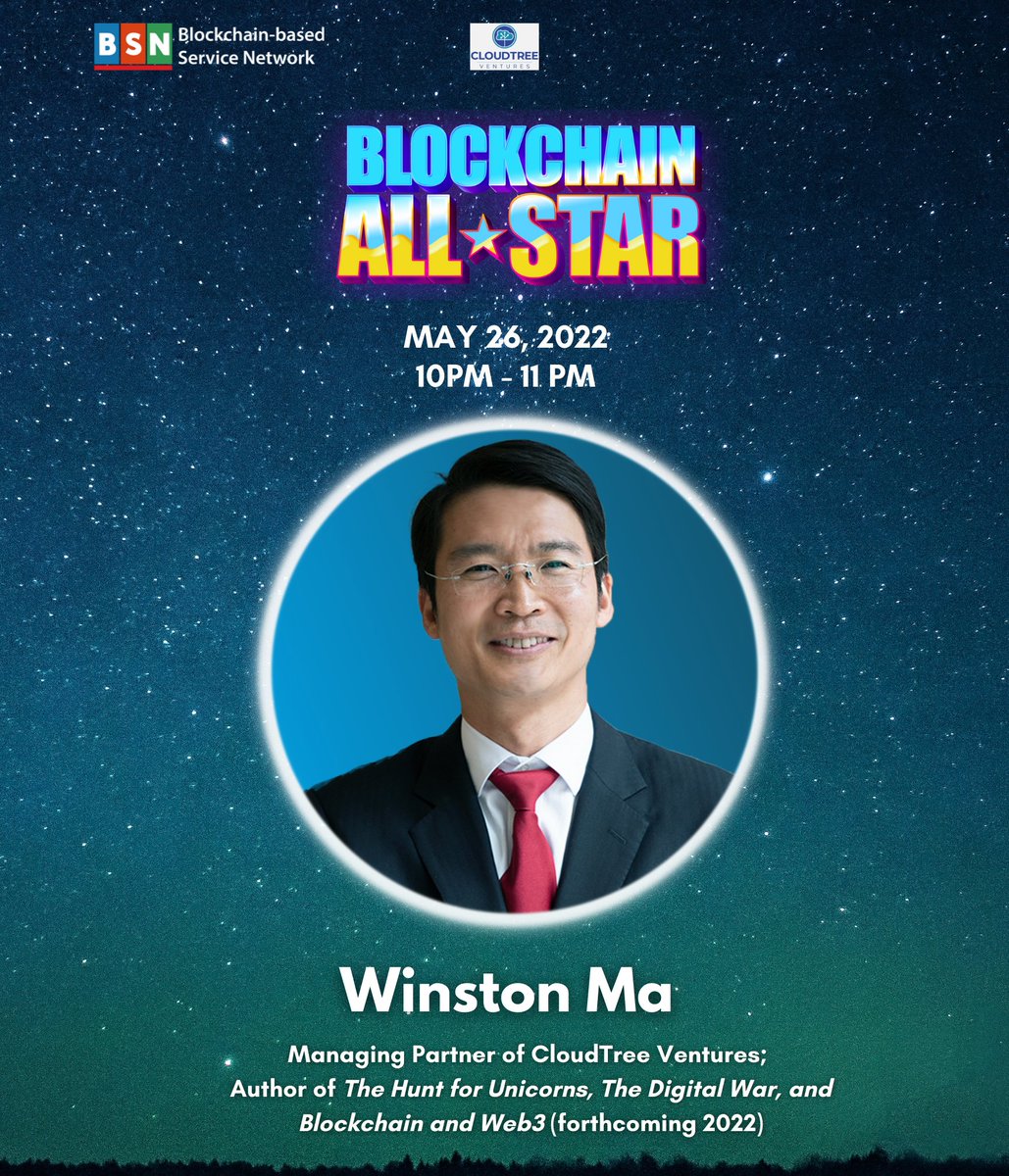 bsnbase's tweet image. 🚀#BlockchainAllStar #10 is premiering in 24 hours!
 
🙋‍♂️Register now to learn @Winston_W_Ma's new book on #Web3 and his thoughts on #NFT and #Metaverse on May 24, 9 PM (HKT).
▶️bit.ly/38acUbX
 
👇📚Check out more about his publications:
amzn.to/39OW6I1