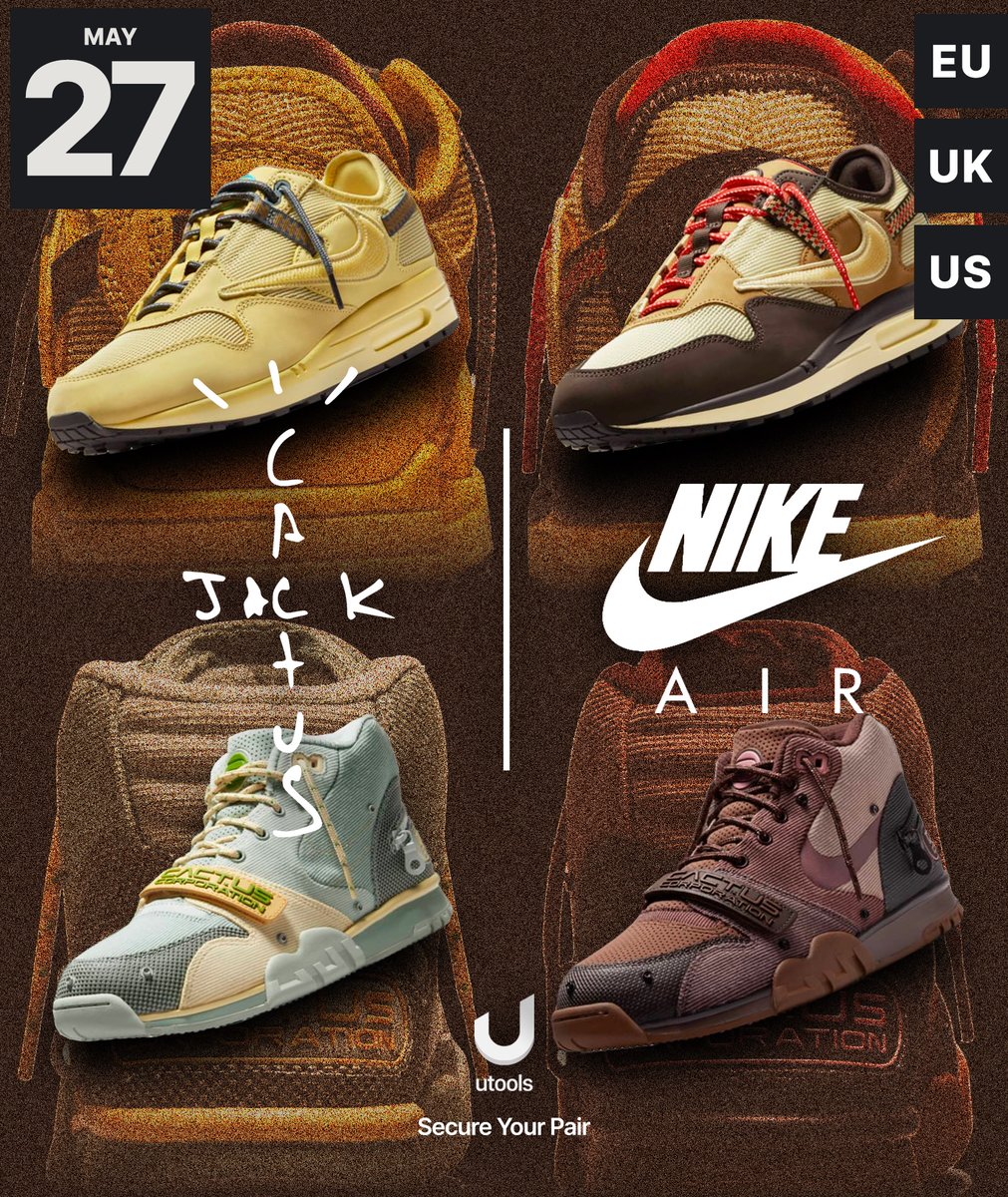 usnkrs's tweet image. The one we&apos;ve all been waiting for!

Nike finally ready to release the Travis Scott x Air Max collection.

Will you be looking to secure a pair? Use the markets leading SNKRS bot at a discount (LIMITED TIME ONLY) 
utools.store/products/usnkrs

Giveaway: 6 Months License 🥳
RT &amp;amp; Follow