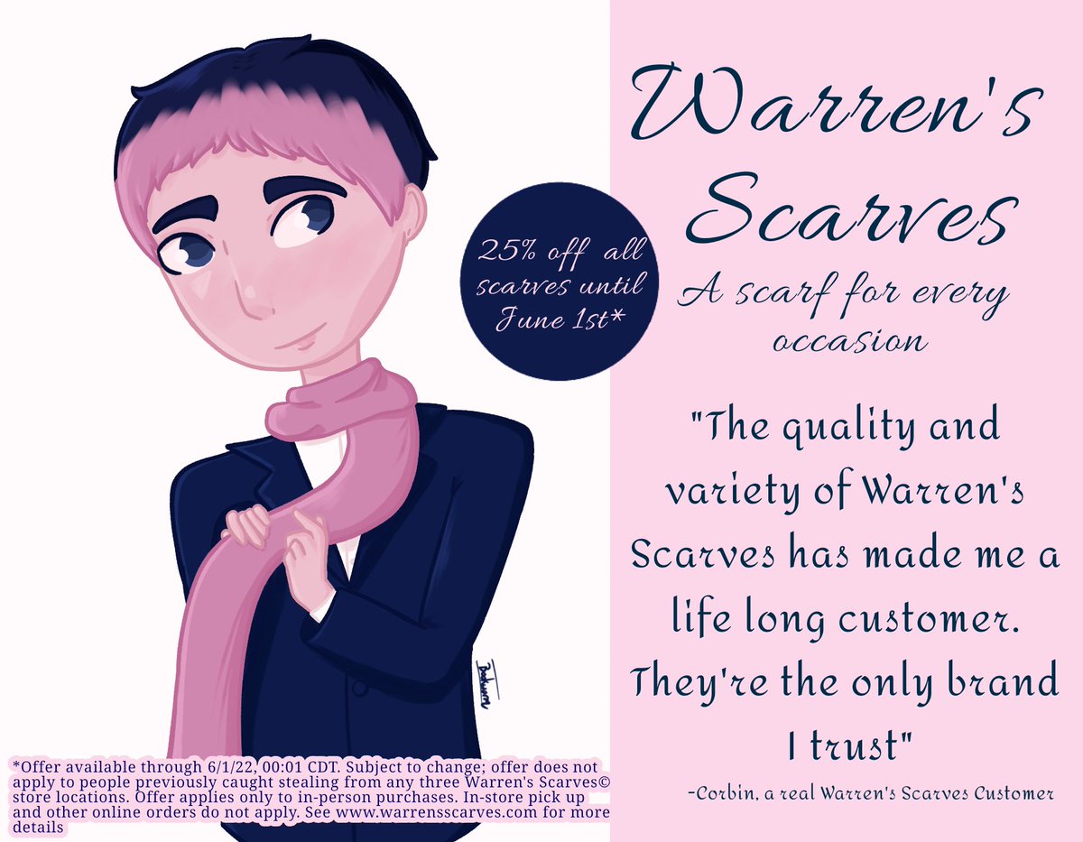 Artist_Bookworm's tweet photo. Round Three of Top OC! Corbin had to advertise a fake product, and I was limited to using only pink, dark blue, and white!
#topoc #ArtistOnTwitter https://t.co/zcg3Z3rbXM
