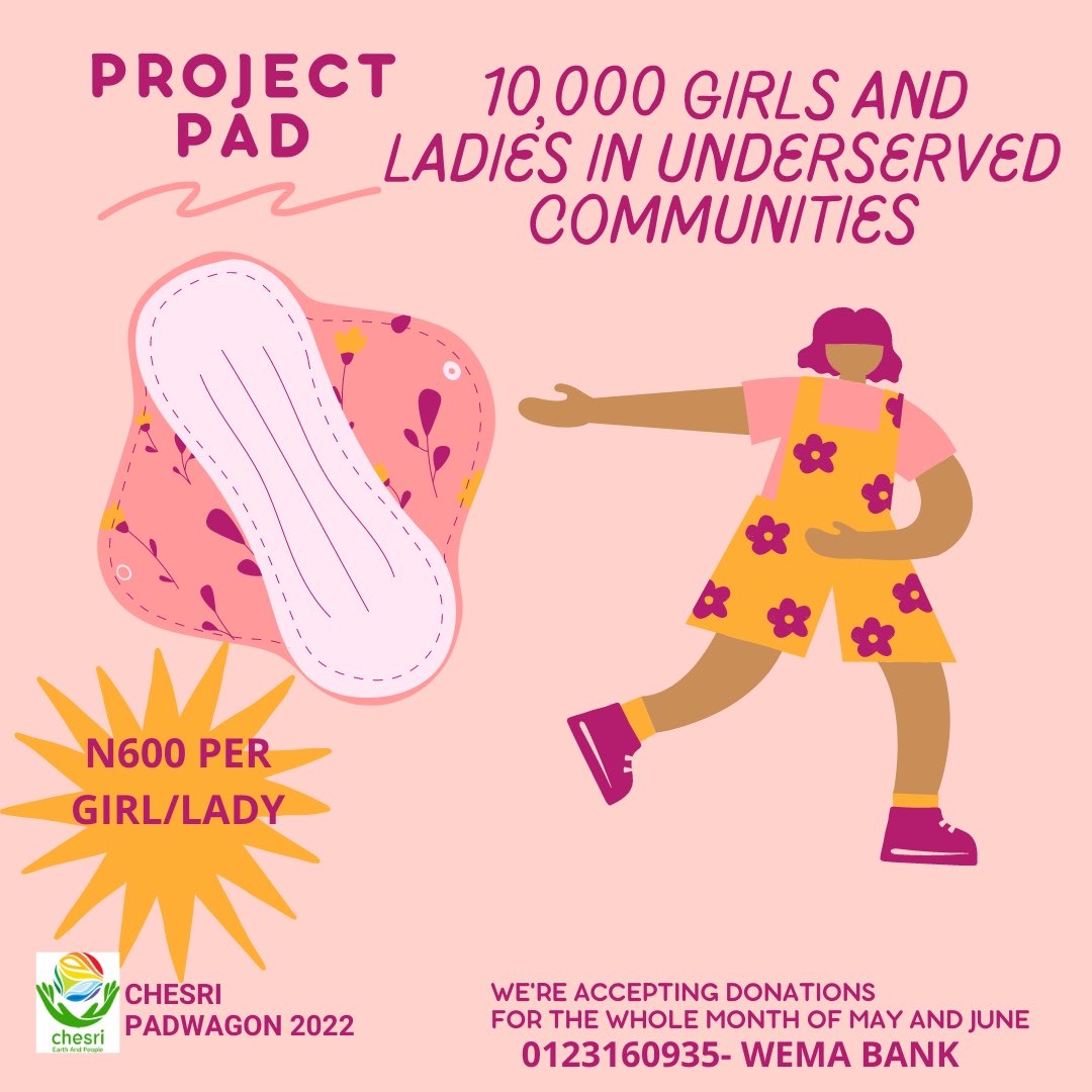 BlessingBBG's tweet image. Kindly Donate:
0123160935 - WEMA BANK
Community Health. Environment, Rescue and Safety Initiative.

We are counting on your support.

Thank you.

#periodpoverty #endperiodpoverty #padforall #menstrualhygiene #padwagon #project10000 #padagirltoday #menstruation #chesringo