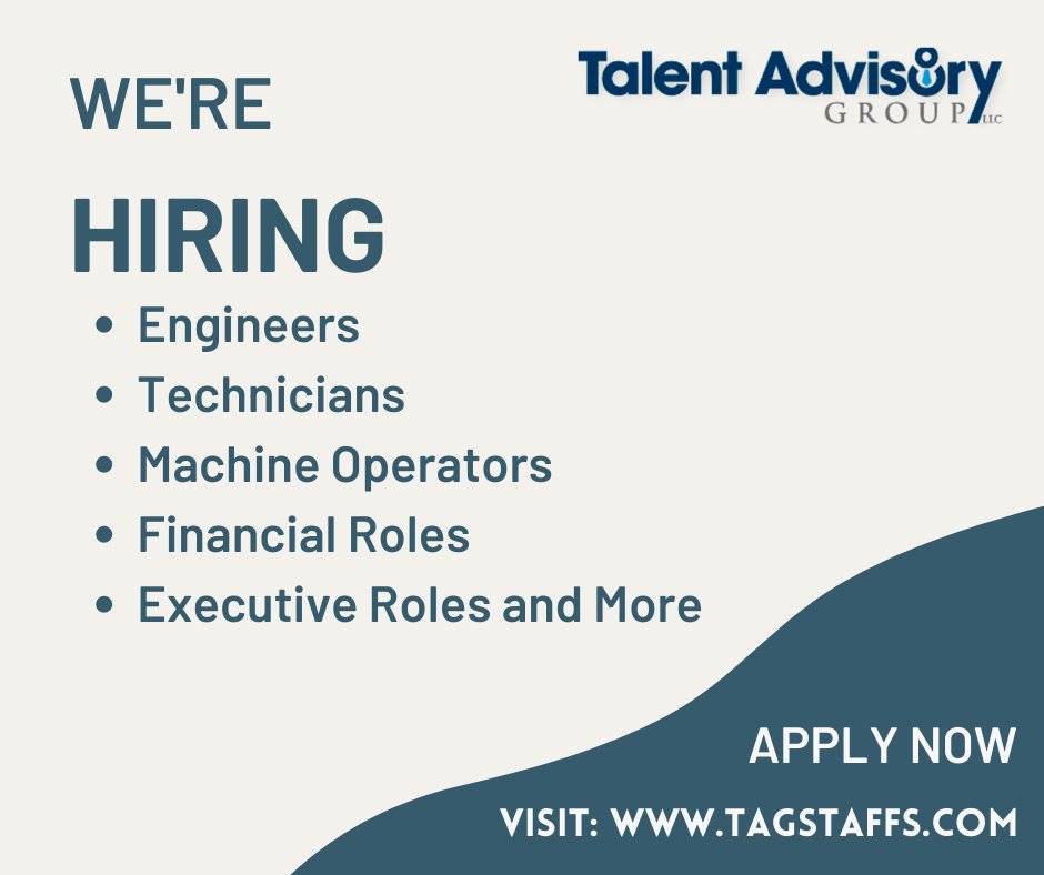 TAGStaffing's tweet photo. Hiring!!

For more information visit https://t.co/lFQwn2134Y
https://t.co/4GFvP1jN5C

#weareTAG #engineers #networkengineers #technicians #executives #financial #aerospacejobs #mechanicalengineers #electricalengineers #hiring https://t.co/cNHf38O8Z4