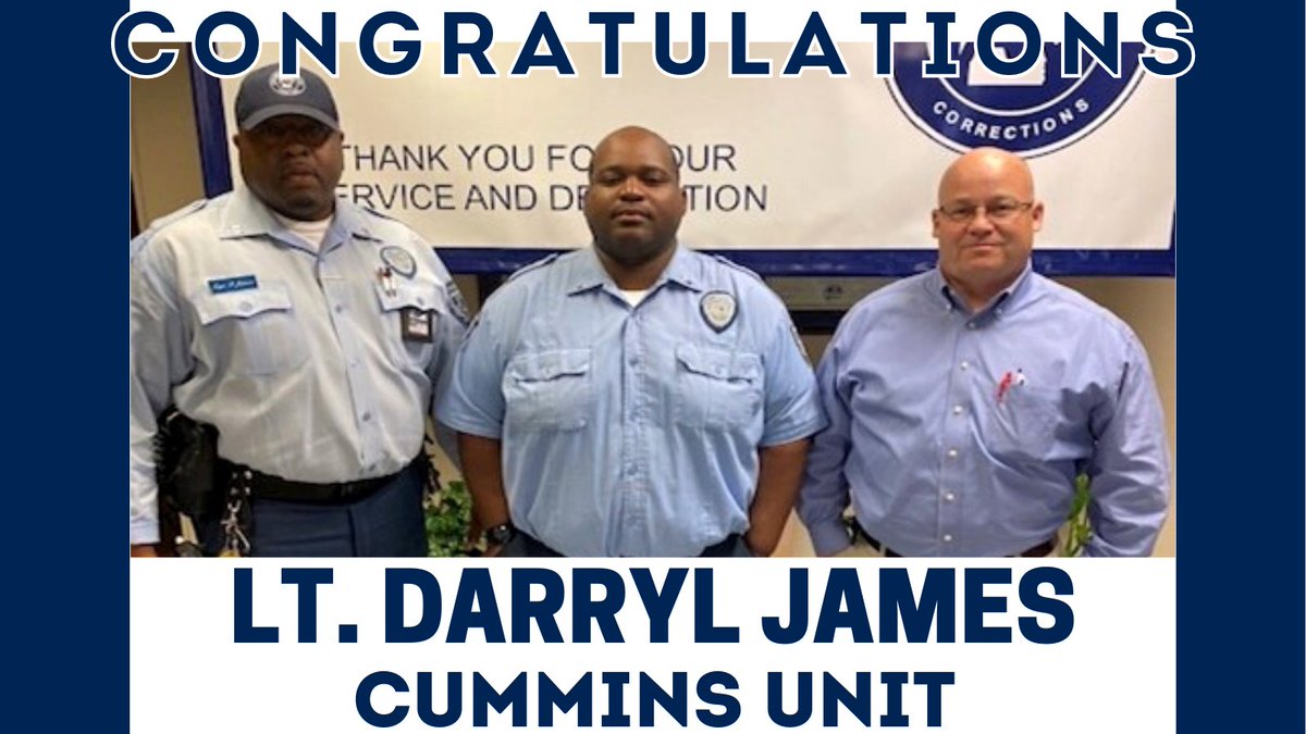 ADCPIO's tweet photo. #Congratulations to Lt. Darryl James on his recent #promotion at the Cummins Unit.
#ARDOCFamily #CumminsUnit https://t.co/p4LfxdURak