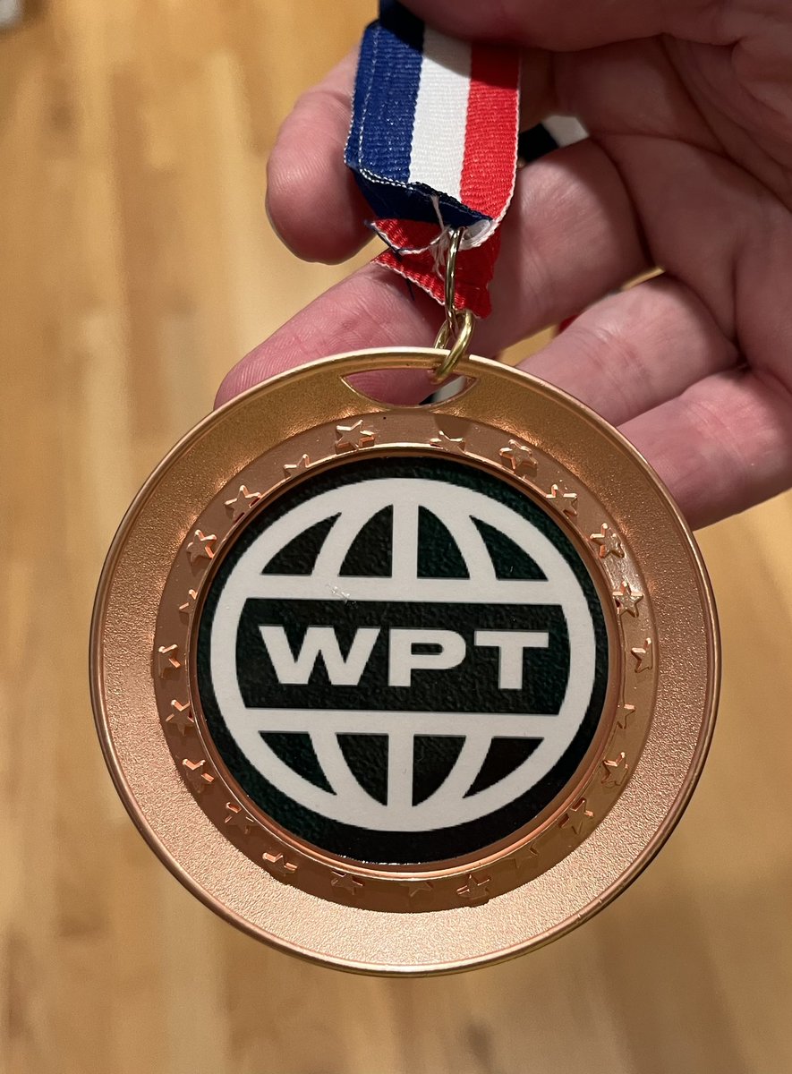 oconnell21's tweet photo. Successful Sunday at the World Pickleball Tour (WPT) Men’s Doubles event at Fabbrini Park in Hoffman Estates.  We took third place 🥉, winning some pretty cool bronze hardware.  We represented @GrayslakeNorth well with our #TheBigGame shirts.  @D127GetsReal https://t.co/EakeyaLMxe